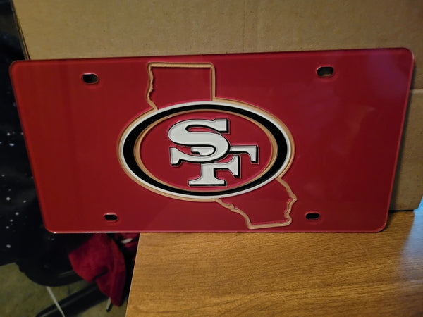 San Francisco 49ers Logo Mirrored License Plate