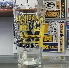 NCAA Michigan Wolverines 16oz Spirit Pint - Hockey Cards Plus LLC
